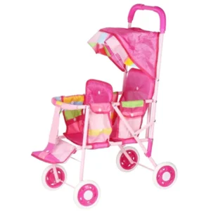 Beautiful Baby Stroller with Colorful Stripes, 2-Seater